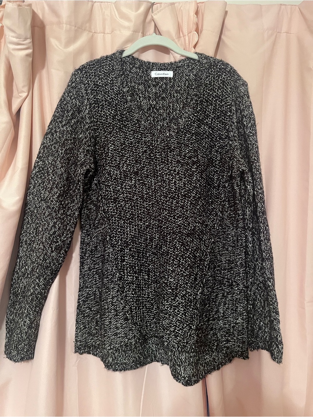 Calvin Klein Black & White Marled Crewneck Sweater
